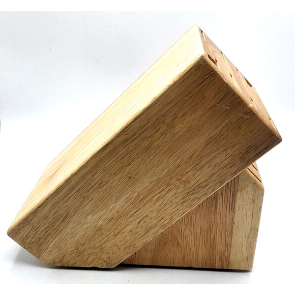JA HENCKELS Wood Knife Block 14 Slot Kitchen Block Only 8.5x9.5x5.5" - Picture 6 of 11